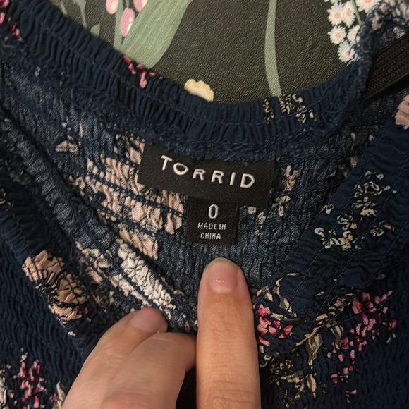 Torrid Blue and White Smocked Midi Dress - Picture 6 of 11